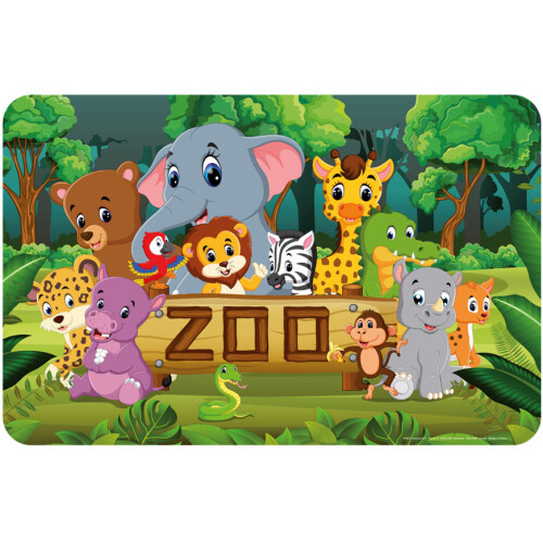 Zoo Animals Placemat 43 x 28 cm Kids Tablemat