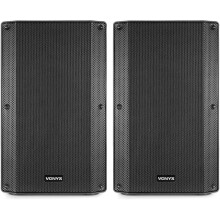 VONYX VSA120S 12" Active DJ Speaker Pair Set - 800W Bluetooth PA Speakers with Mixer, USB Media Player, Built-In Stereo Amplifier