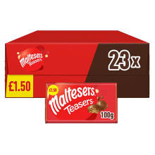 Maltesers Teasers Milk Chocolate & Honeycomb Block Bar100g(Pack of 23)