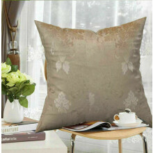 (Gold , 2x Cushion Covers 17 x 17 Inch (43 x 43 cm)) Fully Lined Jacquard Pencil Pleat Curtain +Tieback