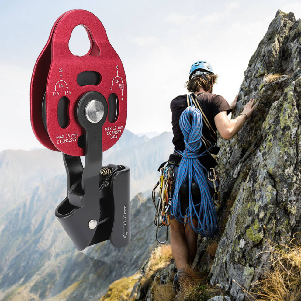 4Kn Aluminium Heavy Duty Single Swivel Rope Pulley Block For 8-12Mm Rope Climbing Pulley 4621325108552