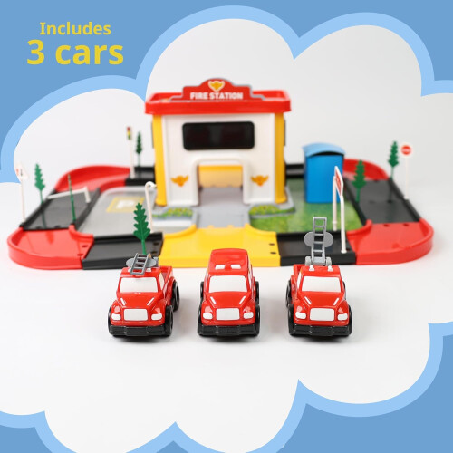 Fire Station  Car Playset Includes Fire Toy Car 1