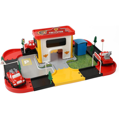 Fire Station  Car Playset Includes Fire Toy Car