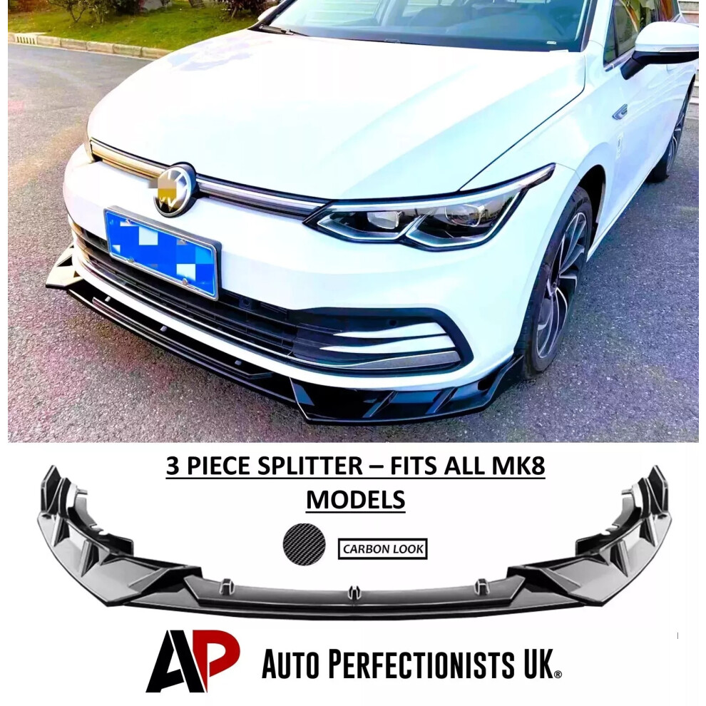 For Vw Golf Mk8 Gti Gtd R Line Front Splitter Spoiler Lip Body Kit 5061072662379