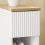 Mesa de Cabeceira SoBuy 20cm com Gaveta Ondulada Branco/Madeira 9