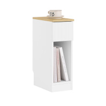 SoBuy Wąski Stolik Nocny 20 cm Biały i Drewno