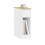 Mesa de Cabeceira SoBuy 20cm com Gaveta Ondulada Branco/Madeira 1