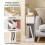 Mesa de Cabeceira SoBuy 20cm com Gaveta Ondulada Branco/Madeira 2
