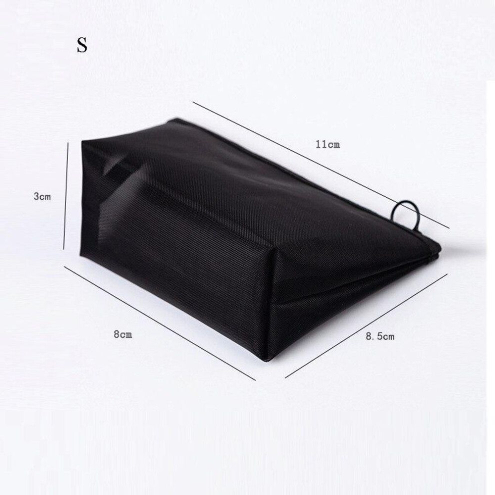 (black, S) Women Transparent Cosmetic Bag Travel Function Makeup Case Zipper Organizer Storage Pouch