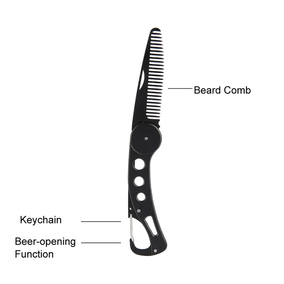 Unisex Stainless Steel Beard Comb Folding For Men Beard Mustache Styling Comb Folding Comb