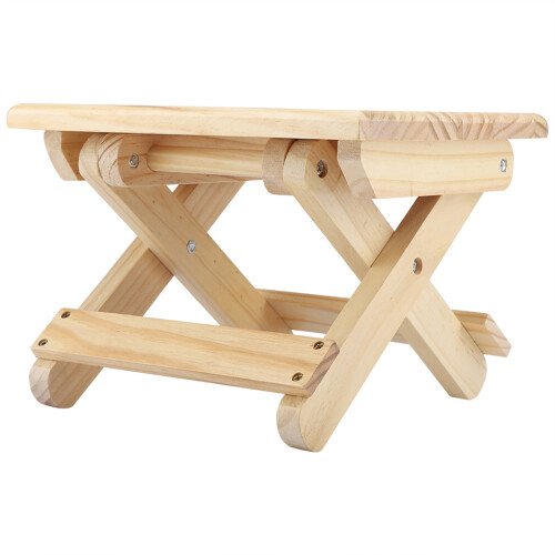 Foldable Solid Wood Small Square Bench Rural Styles Bench Ergonomic Design Fine Workmanship