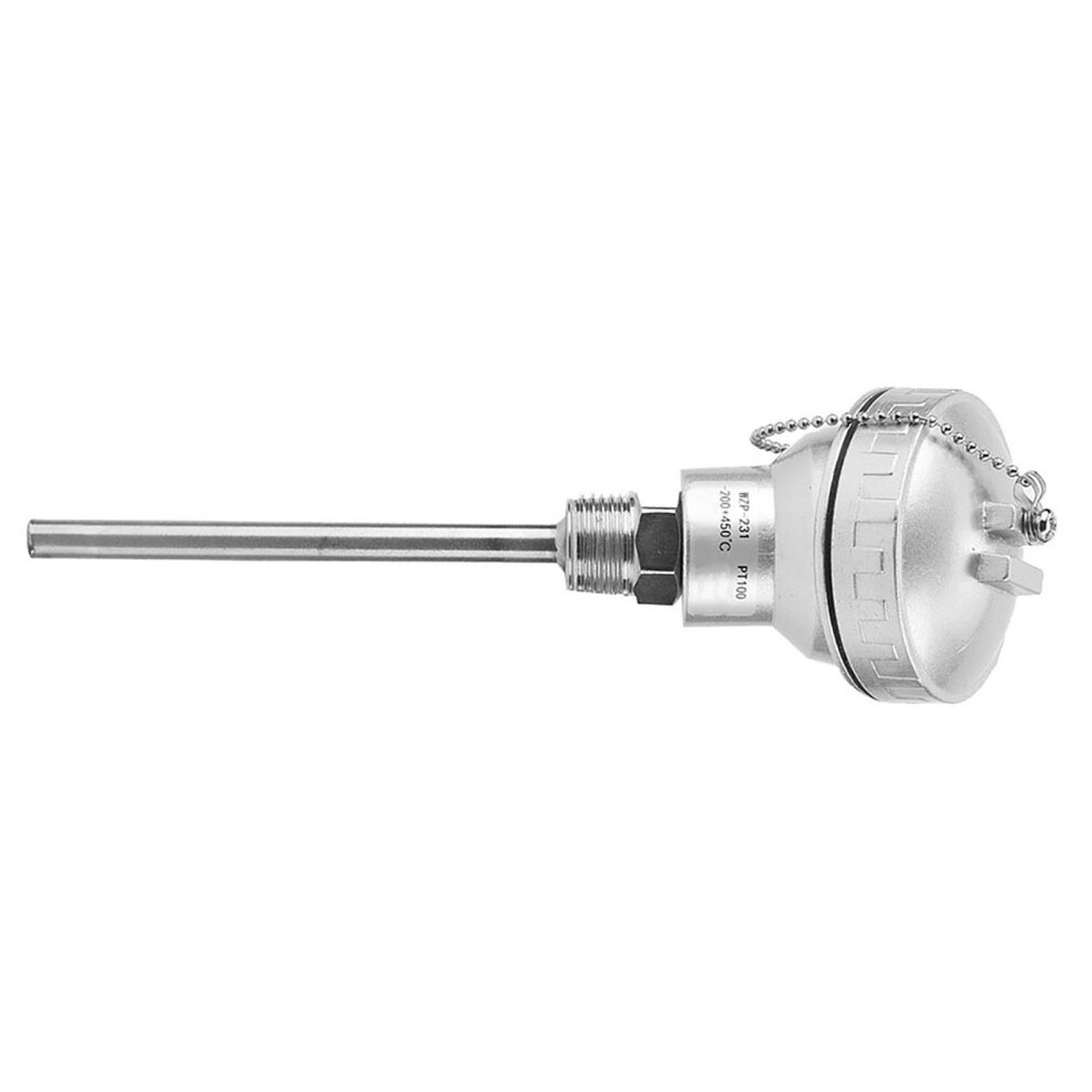 RTD PT100 Temperature Sensor Probe 1/2" NPT Thread Thermocouple Terminal Head(PT 100mm)