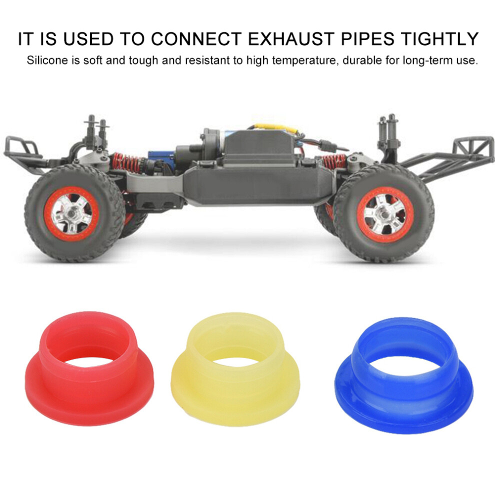 3Pcs Engine Exhaust Pipe Tubing Joint Adapter Silicone Gasket For Hsp 1/8 Rc Nitro Car 4601325124646