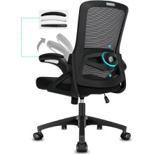 Office Chair Ergonomic Desk Chair, With Adjustable Armrests and Lumbar Support, Height Adjustable, Mesh Computer Chair for Home/Office, Black