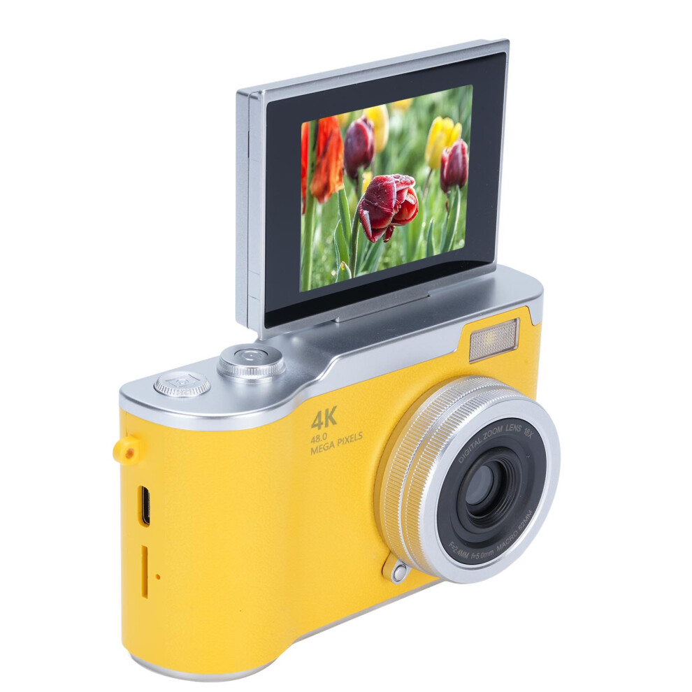 Digital Photography Camera 1080P 48Mp 2.4 Inch Hd Display 8X Electronic Zoom Video Camera Yellow 8331325127588