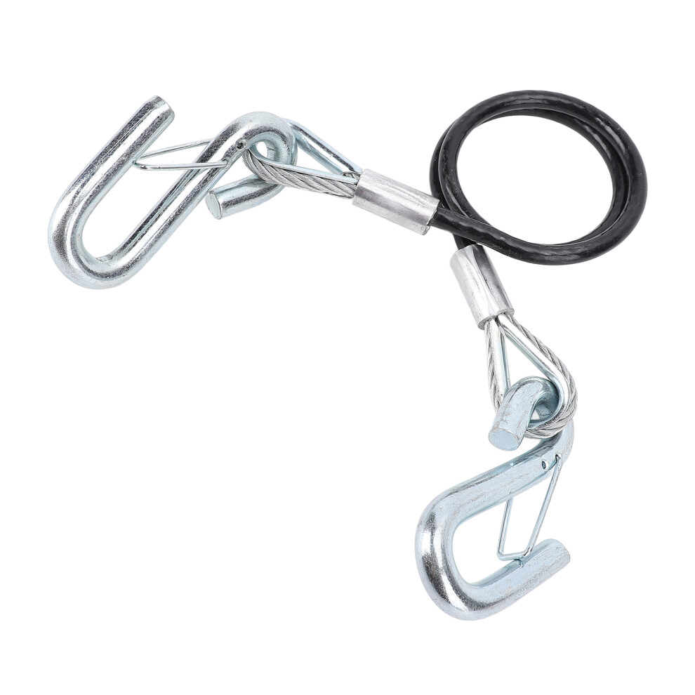 Trailer Safety Towing Cable With S Hook 3500Lbs Load Bearing 27.6In Maximum Extension Length Spring Towing Rope For Rv With Two S Hooks 9461325127963