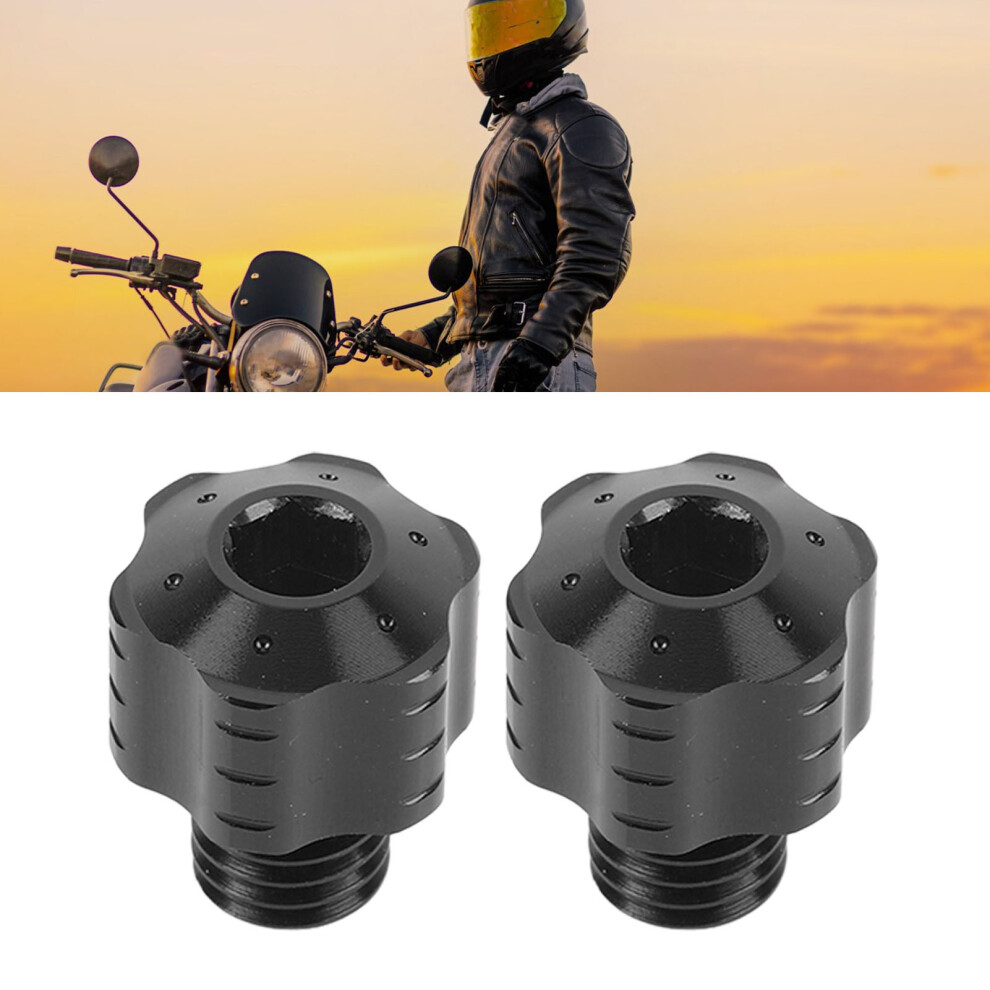 2Pcs Motorcycle Mirror Adapter Screws 10Mm Threaded Cnc Aluminum Alloy Motorbike Rearview Mirror Plugs Bolts Black 4331325130919