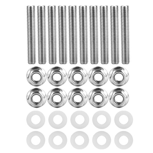 Lsaardth Exhaust Manifolds Bolt- 10pcs Stainless S 2