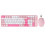 Wireless Bluetooth Keyboard and Mouse Combo Dual Mode 100 Keys Gaming Keyboard 1600DPI Mouse Set for PCs Laptops Pink 2
