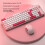 Wireless Bluetooth Keyboard and Mouse Combo Dual Mode 100 Keys Gaming Keyboard 1600DPI Mouse Set for PCs Laptops Pink 5