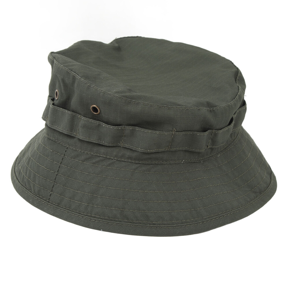 Boonie Hat With Adjustable Buckle Short Brim Waterproof Oxford Fabric Bucket Hat For Fishing Trips Jungle Army Green 5031325151714