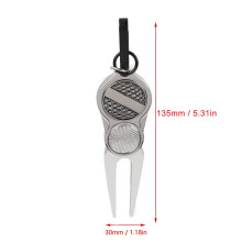 Portable Divot Tool Putting Green Fork with Ball Marker