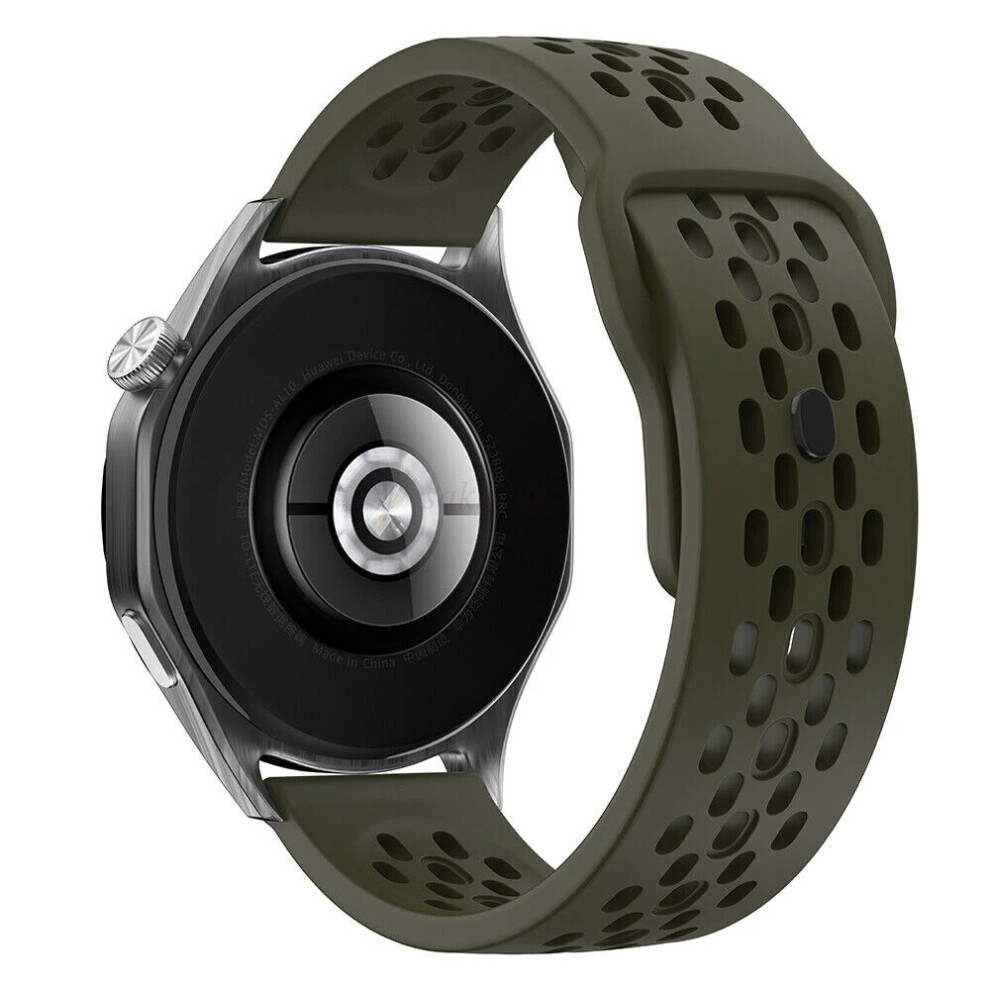 (, 18Mm) New Up! 18Mm 20Mm 22Mm Silicone Sport Breathable Watch Band Silicone Strap For Samsung Garmin Smartwatch Green 6963793956609