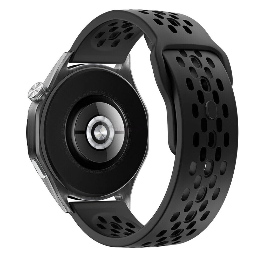 (, 22Mm) New Up! 18Mm 20Mm 22Mm Silicone Sport Breathable Watch Band Silicone Strap For Samsung Garmin Smartwatch Black 6963793956531