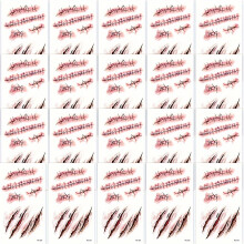 (20Sheets Autumn Festival Fake Scar) 20 Sheets of Spooky Fun: 3D Fake Scar Temporary Tattoos , Horror Makeup, Masquerade Prank Cosplay Costume Party Accessories