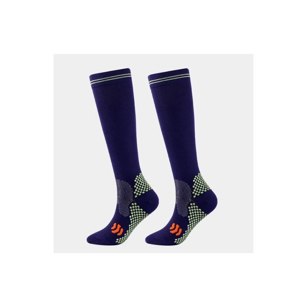 (Dark Blue, XXL) Medical Compression Socks Support Stockings Travel Flight Socks (20-30 mmHg)
