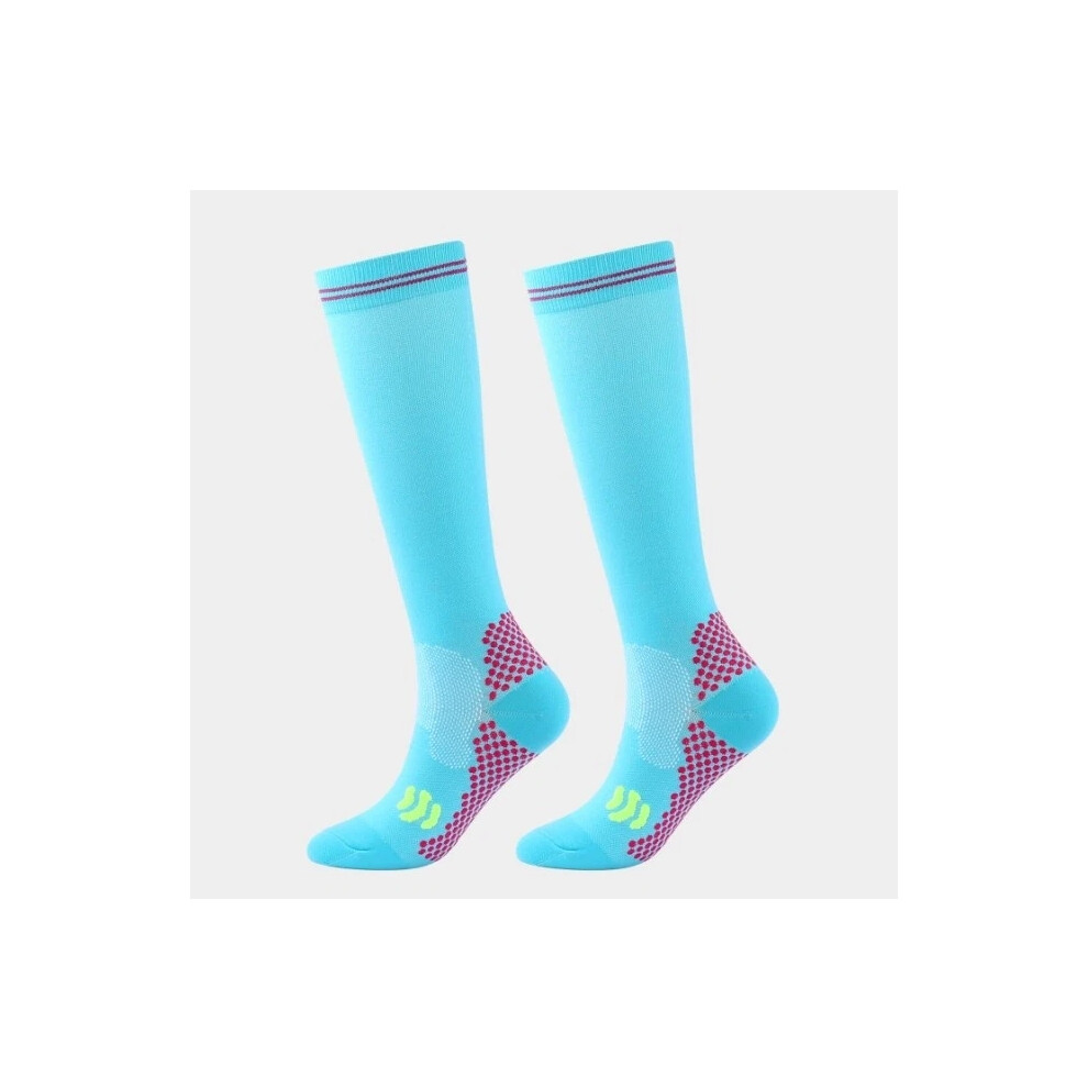 (Lake Blue, XXL) Medical Compression Socks Support Stockings Travel Flight Socks (20-30 mmHg)