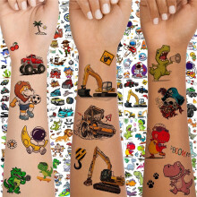 (60 Sheets In One Package) 60 Temporary Tattoos for Boys And Girls, Designs of Animals Like Lions, Tigers, Dinosaurs, Astronauts from Outer Space, And Pirates