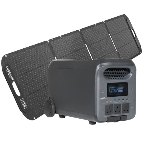 Dellonda 3000W Portable Power Station, 2560Wh, with 220W Foldable Solar Panel – DL181 1