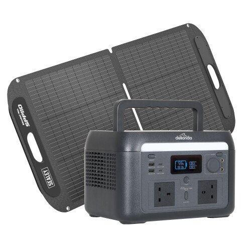 Dellonda 600W Portable Power Station, 512Wh, with 110W Foldable Solar Panel – DL179 1
