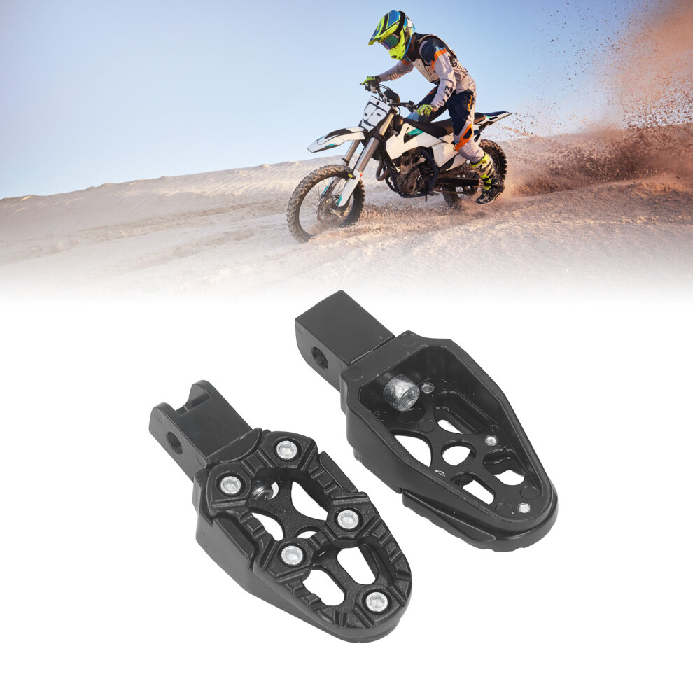 Motorcycle Foot Pegs Aluminum Alloy Fadeproof Universal Anti Slip Motorcycle Rear Foot Rest Pedal Black 9371325193373