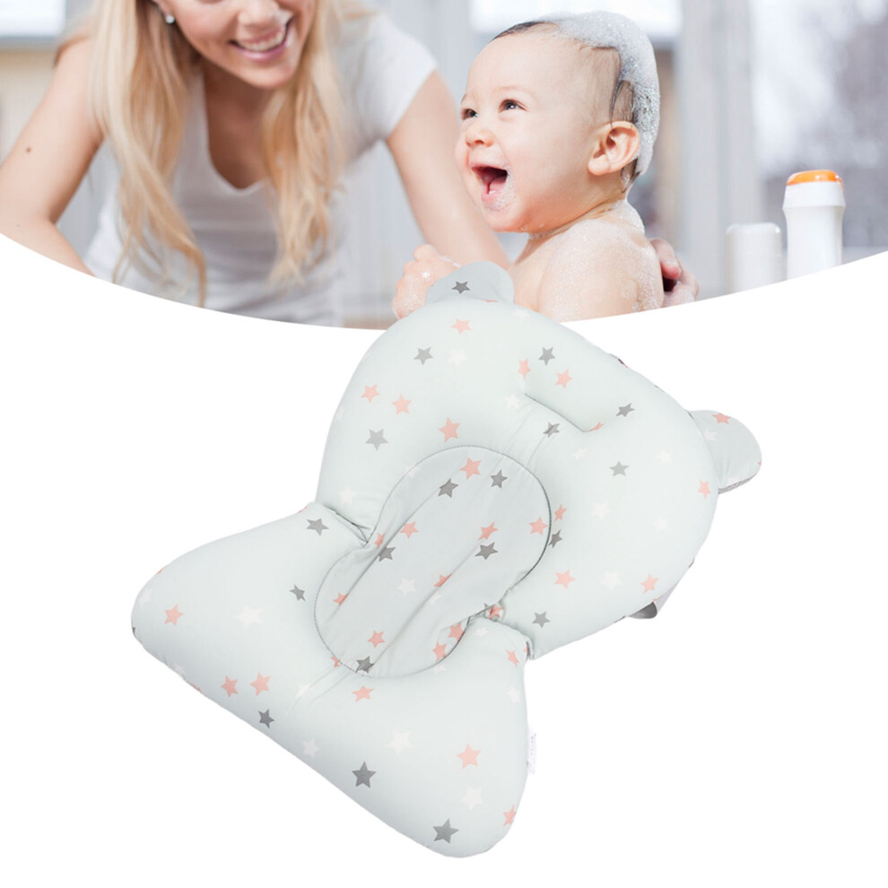 Soft Baby Bath Support Cushion Pad Cute Breathable Adjustable Newborn Bathtub Floating Pillow Mat Star Pattern Light/Blue
