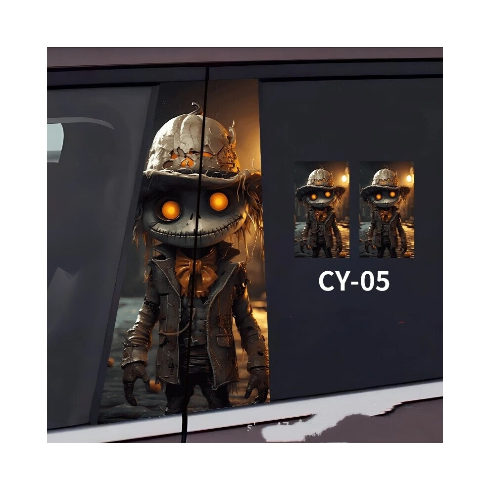 (05) 2Pcs Skull Car Center Pillar Sticker B-Pillar Protective Film Decor Pillar Decal 6963793958818