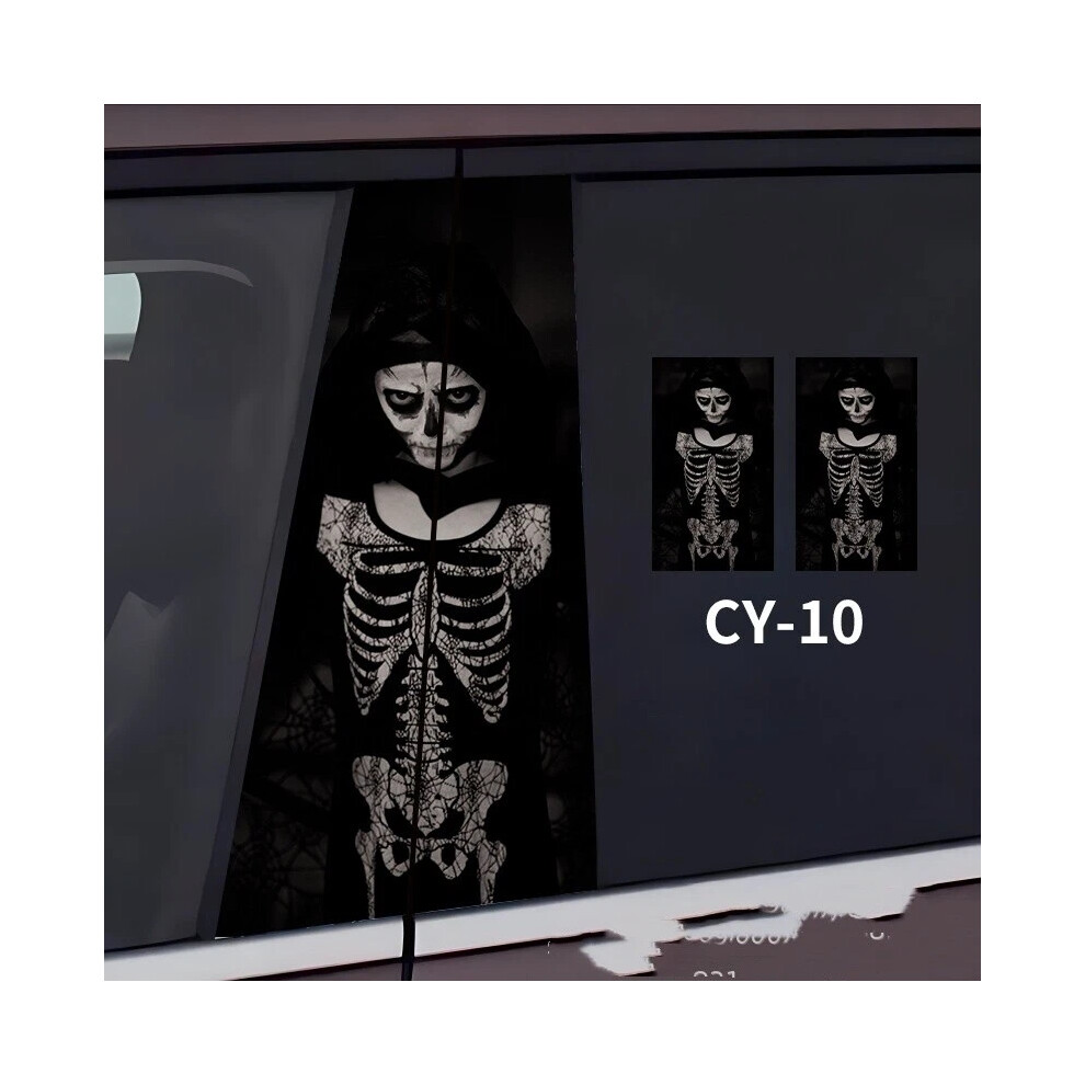 (10) 2Pcs Skull Car Center Pillar Sticker B-Pillar Protective Film Decor Pillar Decal 6963793958863