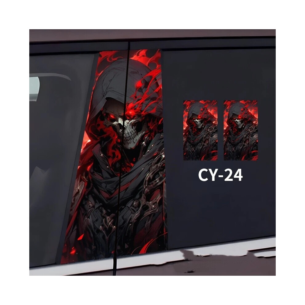 (24) 2Pcs Skull Car Center Pillar Sticker B-Pillar Protective Film Decor Pillar Decal 6963793959006