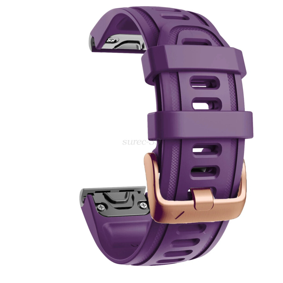 (Purple) 20Mm Quickfit Strap For Garmin Fenix 7S 6S Pro 5S Silicone Watch Band Rosegold Buckle Purple 6963793959112