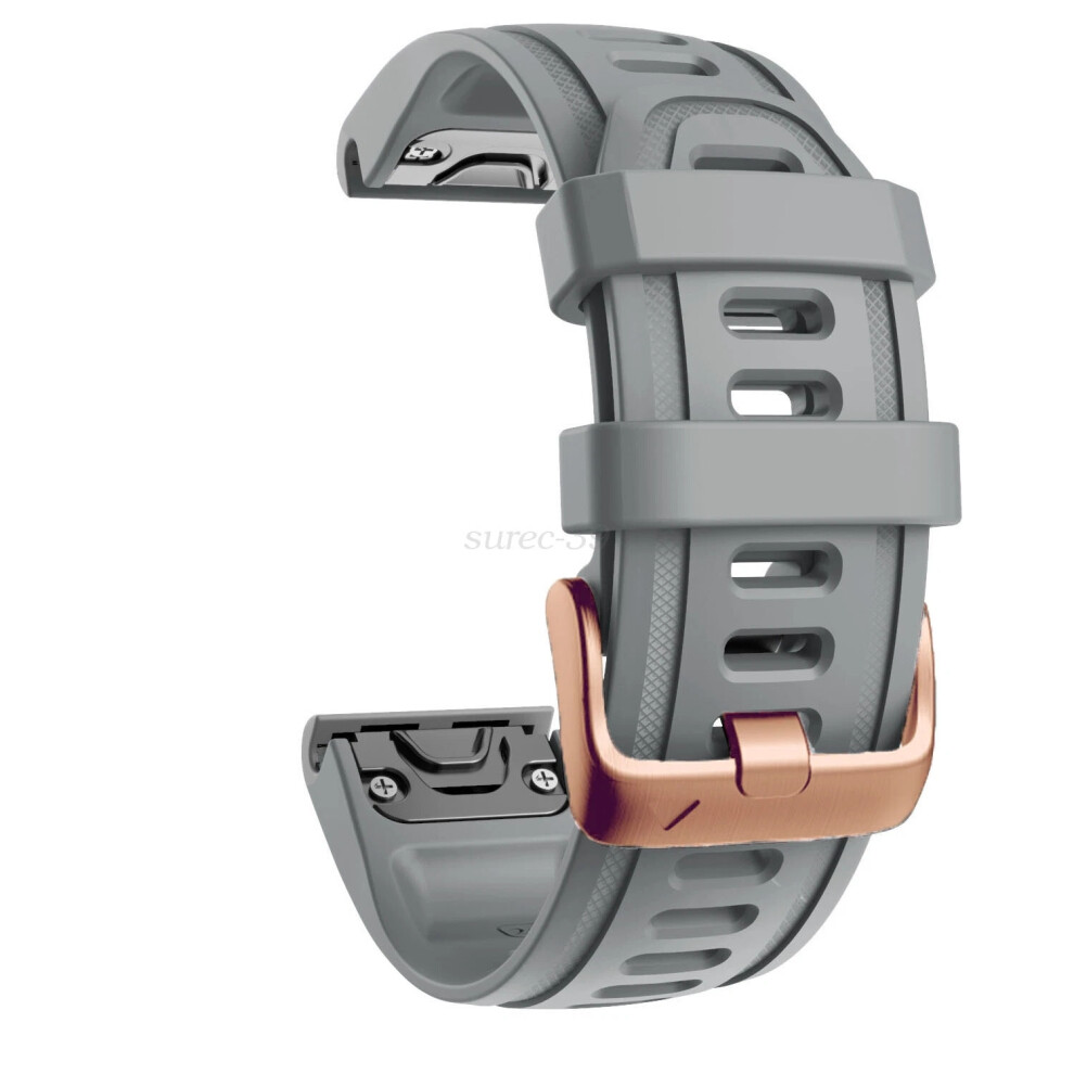 (Gray) 20Mm Quickfit Strap For Garmin Fenix 7S 6S Pro 5S Silicone Watch Band Rosegold Buckle Gray 6963793959099
