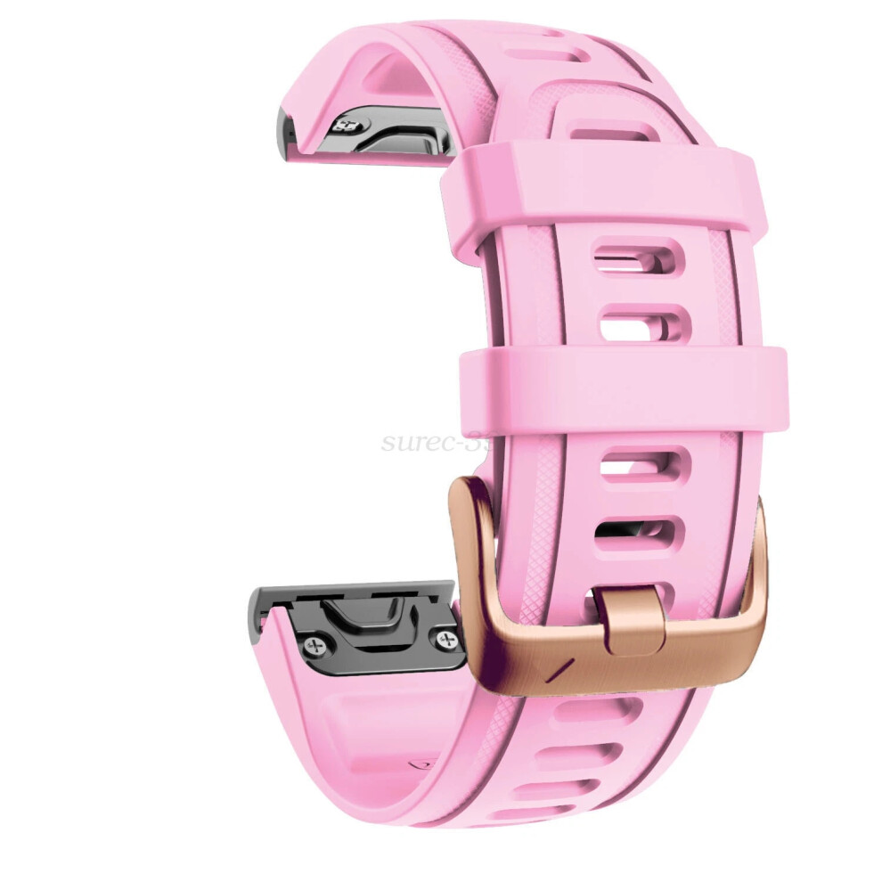 (Pink) 20Mm Quickfit Strap For Garmin Fenix 7S 6S Pro 5S Silicone Watch Band Rosegold Buckle Pink 6963793959105