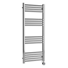 Electric Round Tube Heated Towel Rail with 17 Bars, 1200mm x 500mm, Chrome