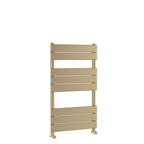 Balterley Square Towel Radiator with Flat Panels 840mm x 500mm, Brushed Brass