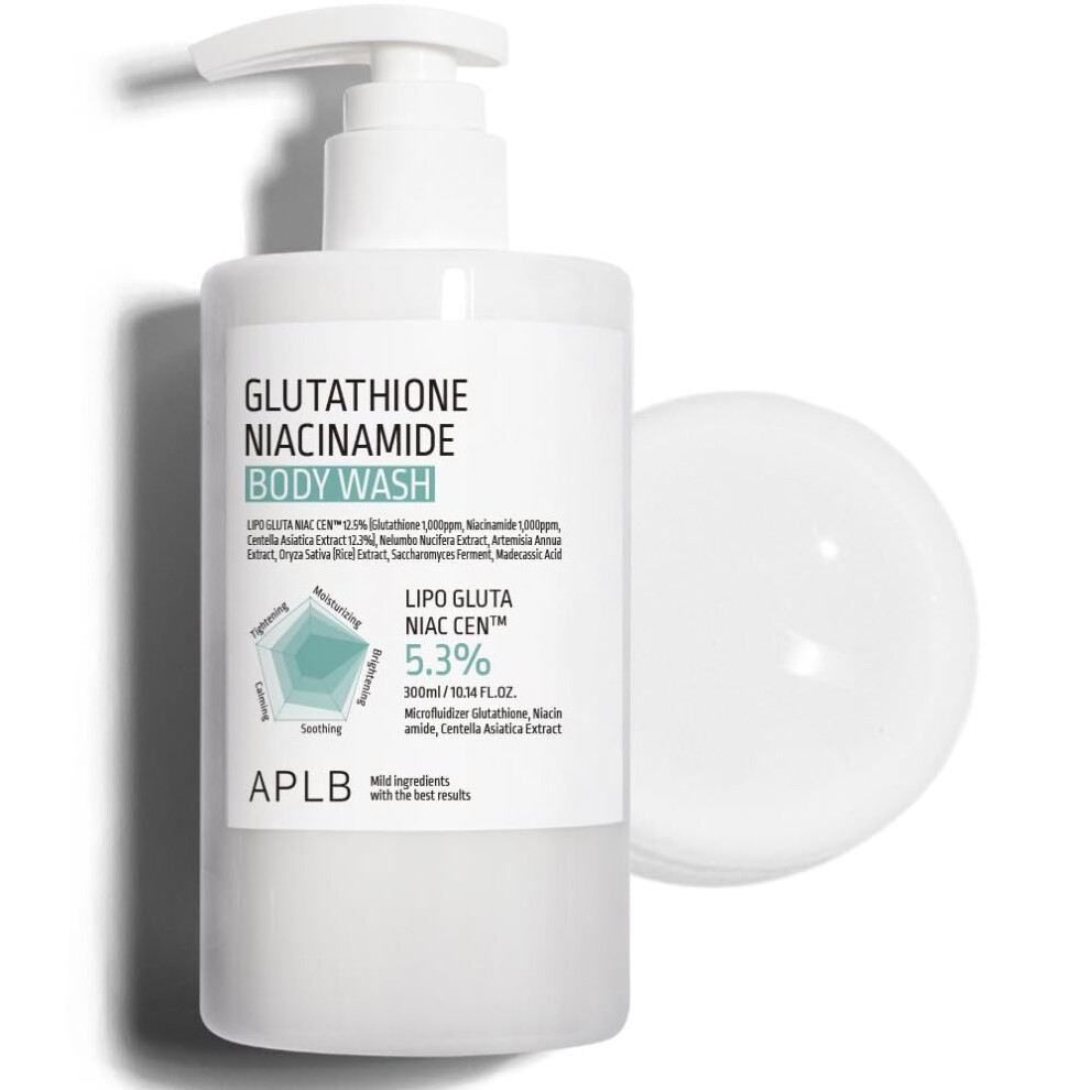 Aplb Glutathione Niacinamide Body Wash | Lipo Gluta Niac Cen 5.3% 10.14 Fl.oz/Korean Skincare Gentle Ingredients For The Safety Of Your Skin Long La