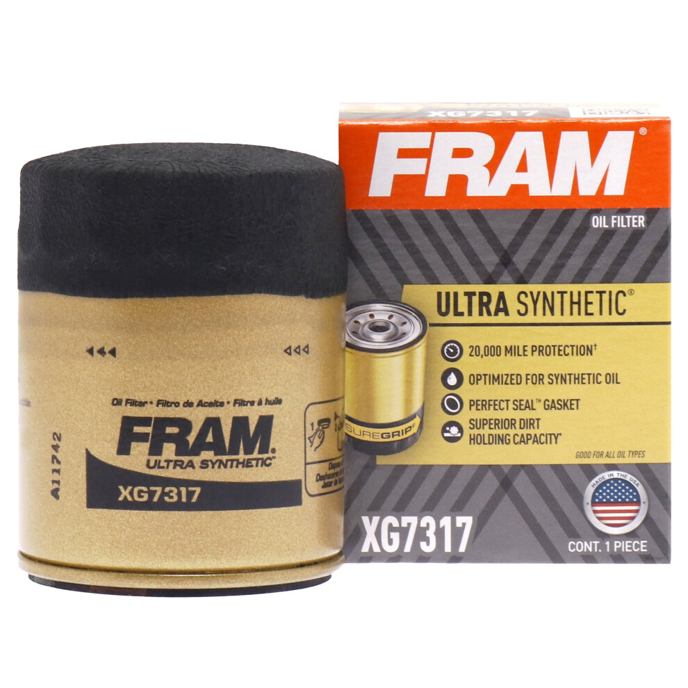FRAM Ultra Synthetic 20 000 Mile Protection Oil Filter XG7317 with SureGrip Pack of 1