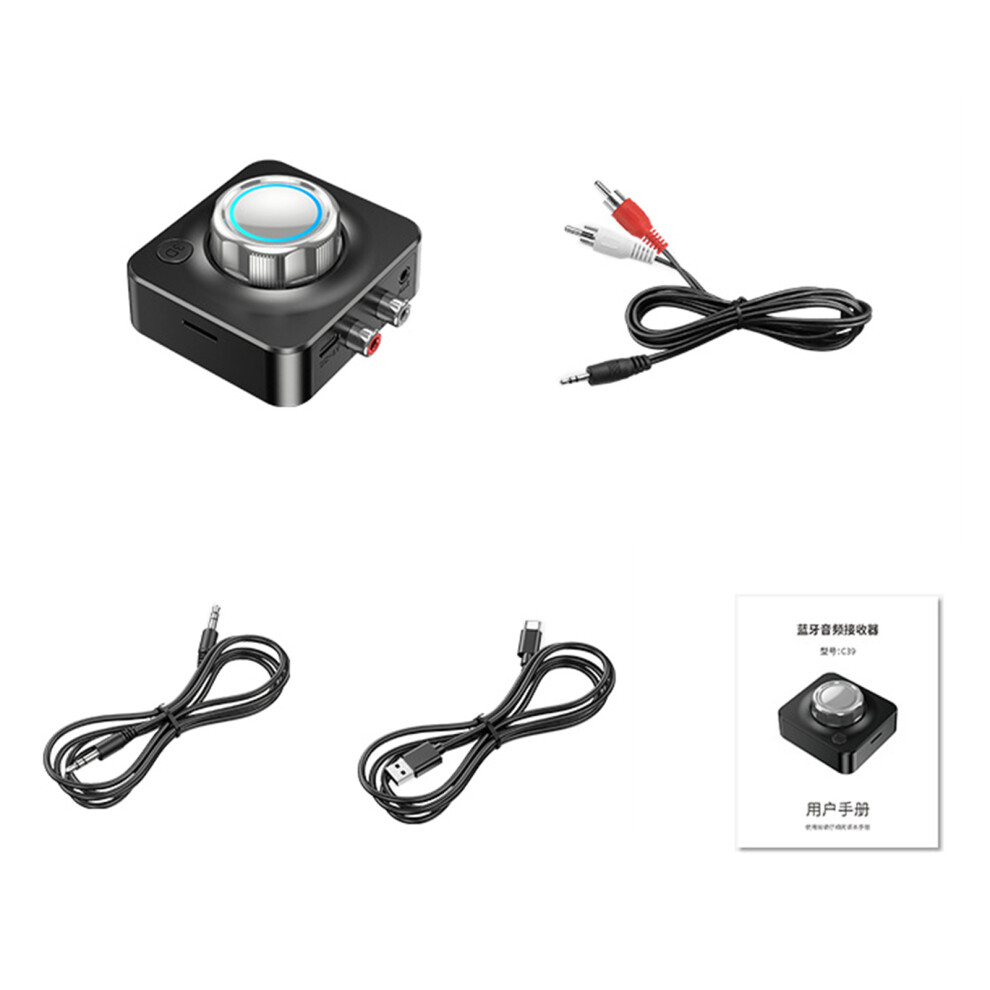 BT 5.1 Audio Receiver 3D Surround Sound Audio Adapters for Home Stereo Low Latency RCA Receiver for Old Speakers/Car Stereo Support 3.5mm J