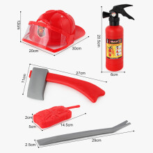 5pcs Children Firefighter Fireman Cosplay Toys Kit Helmet Fire Extinguisher Intercom Axe Wrench Set Kids Girl Boy Gift