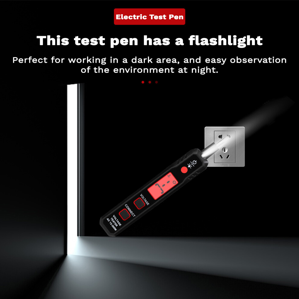 Lcd Display Electric Test Pen Ac12-300V Voltage Tester Live/Zero Wire Detector Cable Breakpoint Finder With Flashlight And Sound Light Alar 3651325391921