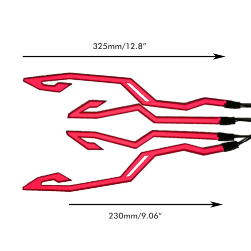 4-in-1 Motorradhelm-LED-Lichtstreifen, PVC, 32,5 cm